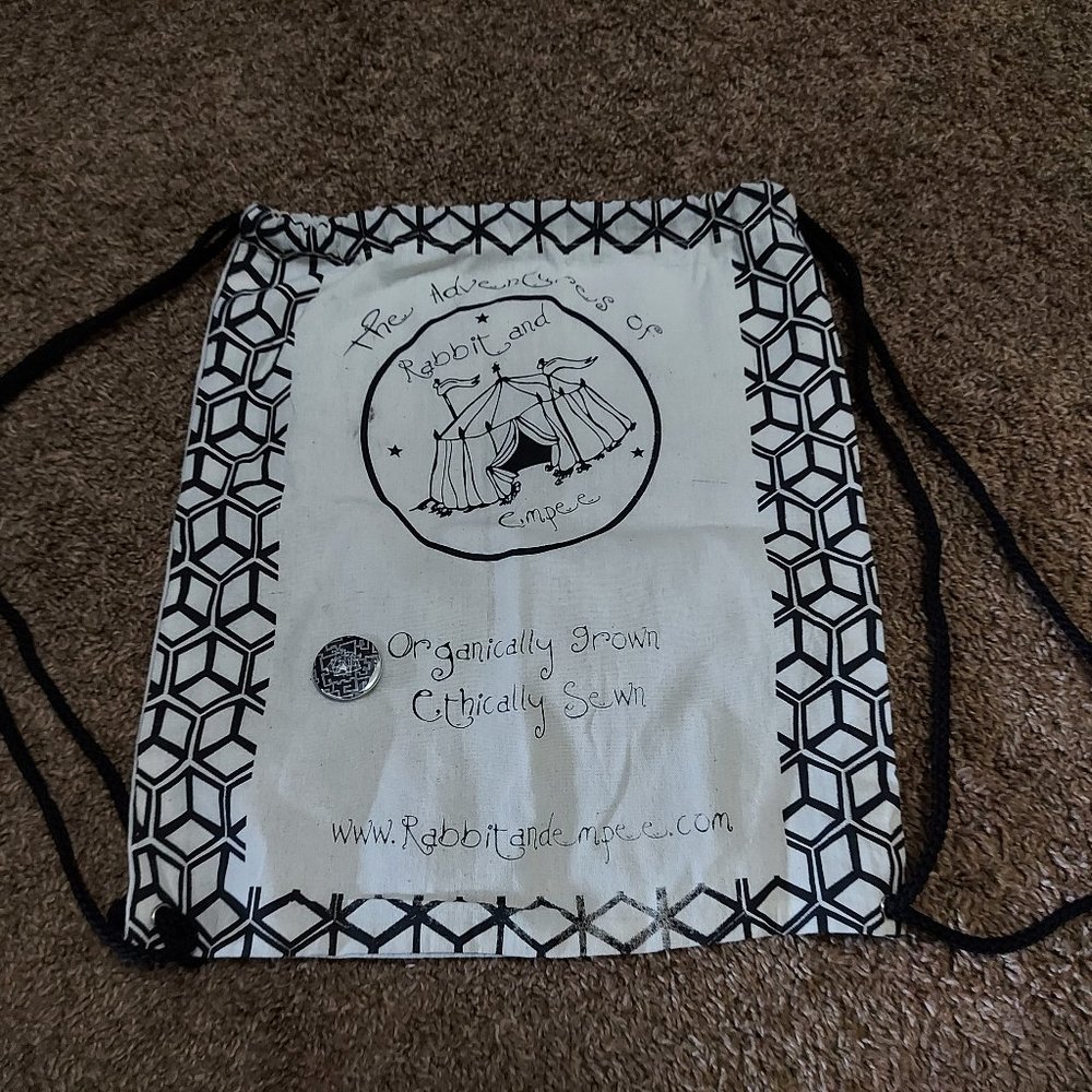 Rabbit and Empee Canvas Drawstring Bag